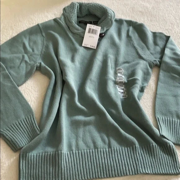 Vintage Jeanne Pierre Seafoam Cowl Neck Sweater - Picture 9 of 13